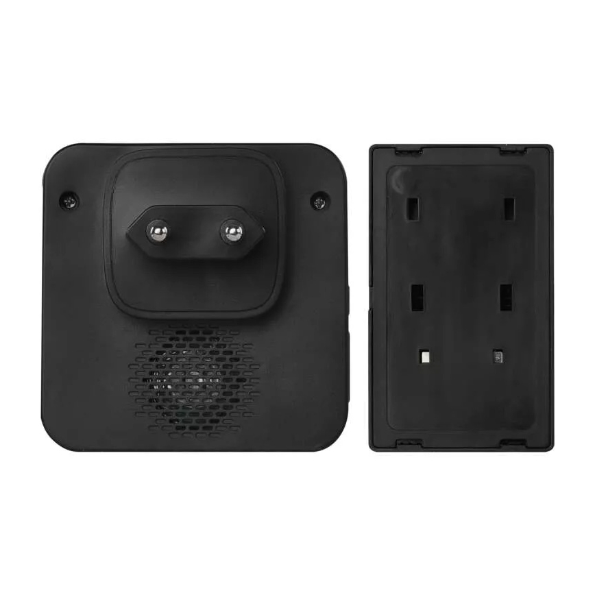 Juhtmevaba uksekell pistikupessa 230V IP44 must
