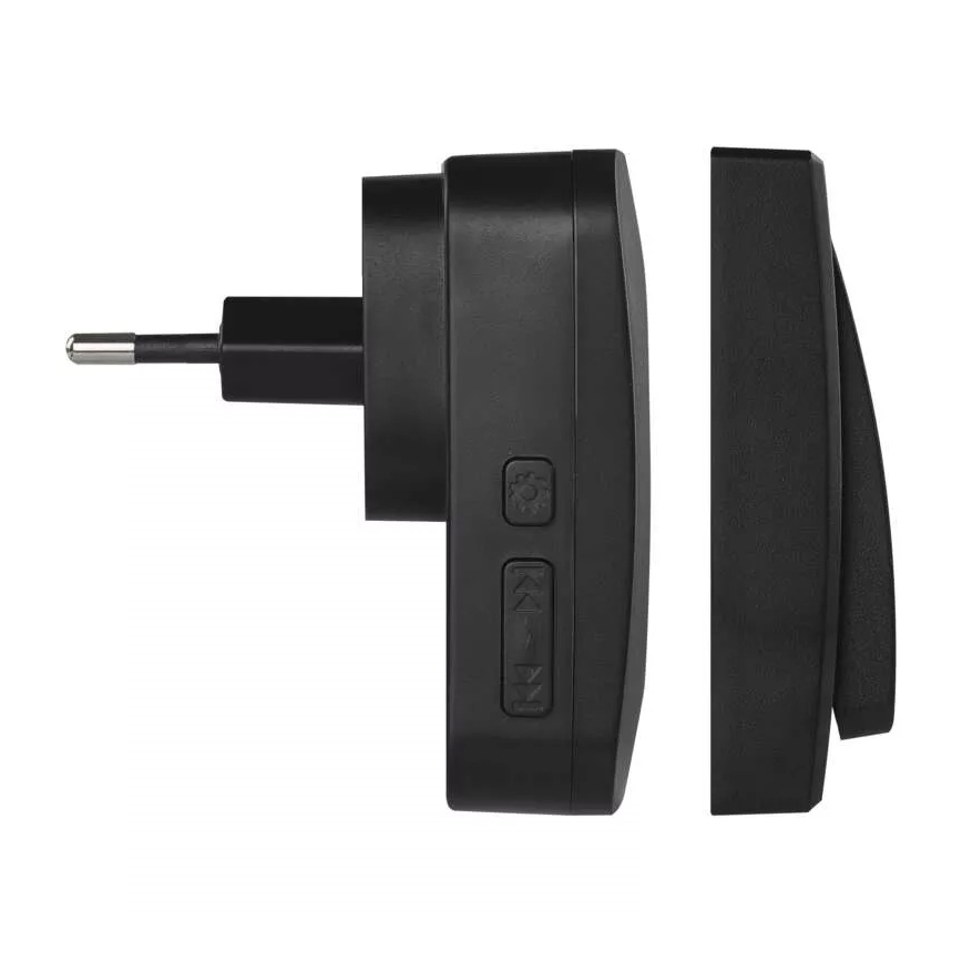 Juhtmevaba uksekell pistikupessa 230V IP44 must