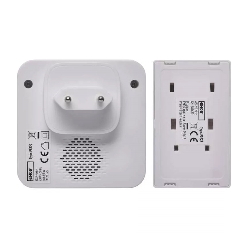 Juhtmevaba uksekell pistikupessa 230V IP44 valge