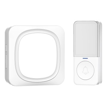 Juhtmevaba uksekell pistikupessa, LED valgustusega 230V IP56 valge