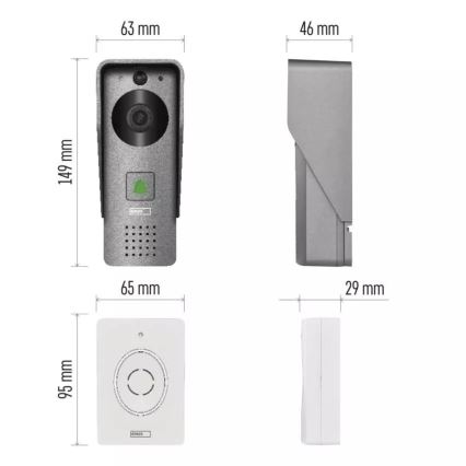 Juhtmevaba videouksekell liikumisanduriga GoSmart 12V/3xAA IP44 Wi-Fi Tuya