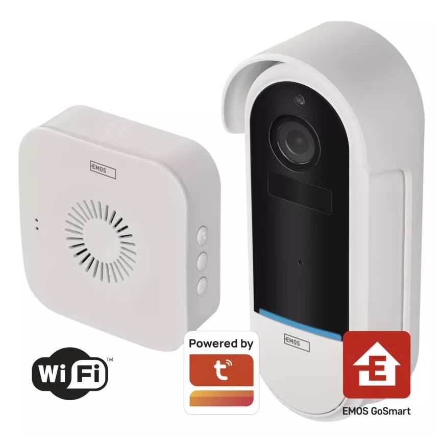 Juhtmevaba video-uksekell liikumisanduriga GoSmart 5V 3xAA IP65 Wi-Fi Tuya