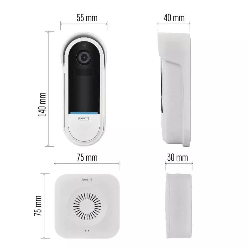 Juhtmevaba video-uksekell liikumisanduriga GoSmart 5V 3xAA IP65 Wi-Fi Tuya