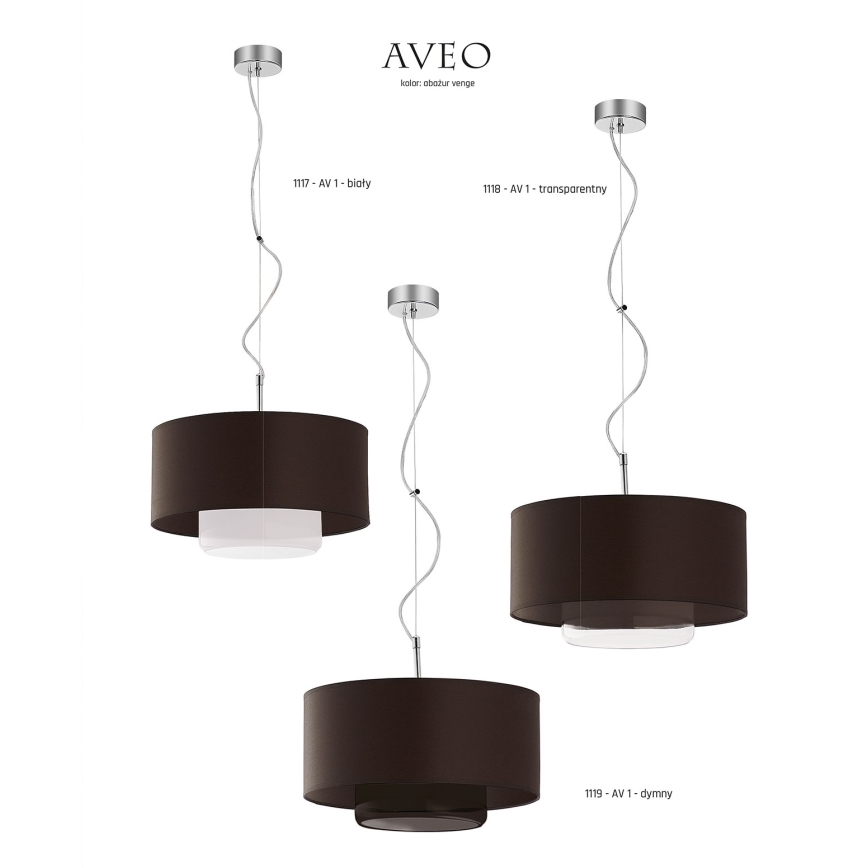 JUPITER 1118-AV1 - Rippvalgusti AVEO 1xE27/60W Must vengepuu clear klaas