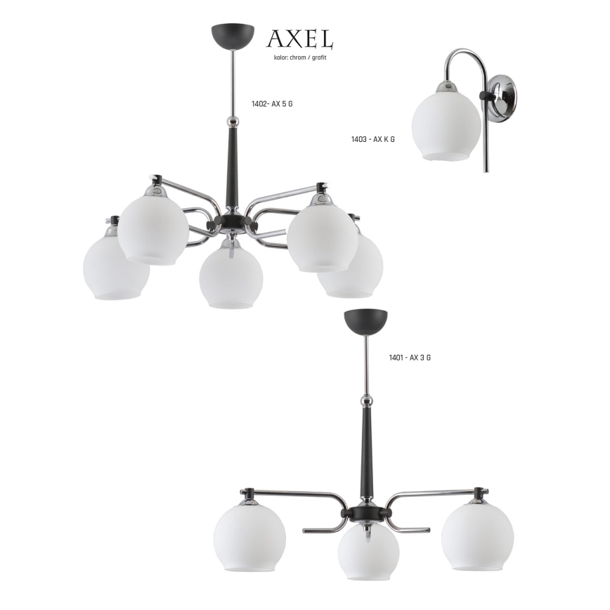 Jupiter 1401 - AX 3 G - lühter jalaga AXEL 3xE27/60W/230V