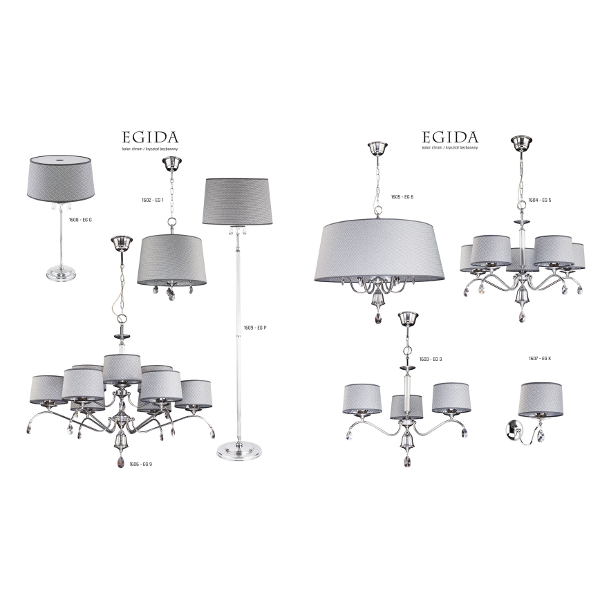 Jupiter 1605 - EG 6 CH - Kristall-lühter EGIDA 6xE27/60W