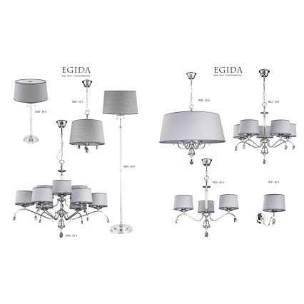 Jupiter 1609 - EG P CH - Kristallist põrandalamp EGIDA 3xE27/60W/230V