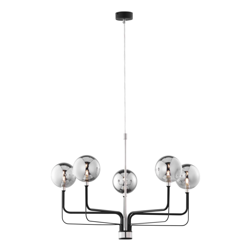 Jupiter 1888 - Rippvalgusti kaabliga ERIS 5xG9/14W/230V mattkroom/must/suitsuhall