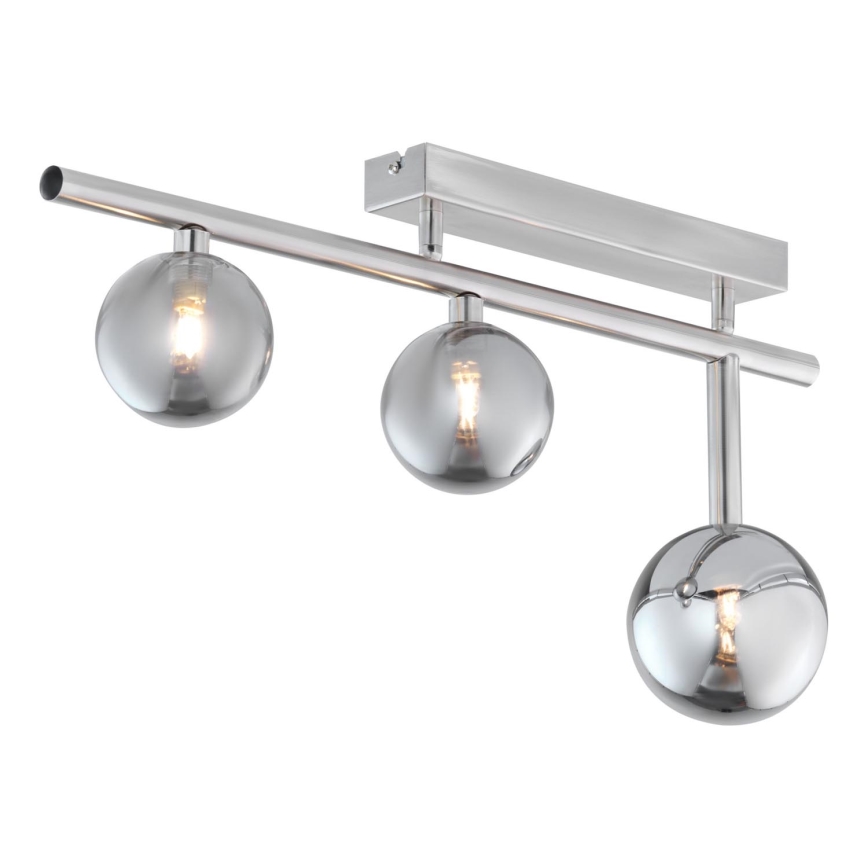 Jupiter 1901 - Pinnapealne lühter NEPTUN 3xG9/14W/230V mati kroom/suitsuhall