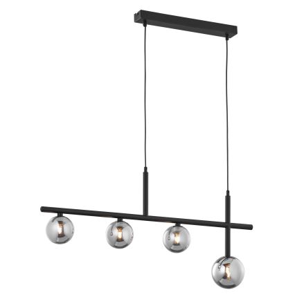Jupiter 1908 - Rippvalgusti kaabliga NEPTUN 4xG9/14W/230V must/suitsuhall