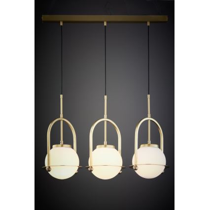 Jupiter 1917 - Kuldne ROSSO kaabliga ripplühter 3xE27/15W/230V