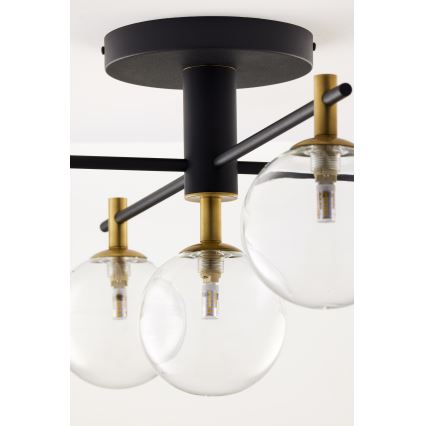 Jupiter 2035 - Pinnale kinnitatav lühter FIGARO 5xG9/10W/230V must/kuldne/beež/läbipaistev