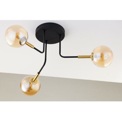 Jupiter 2037 - Ripplühter BURANO 3xG9/10W/230V must/kuldne/beež