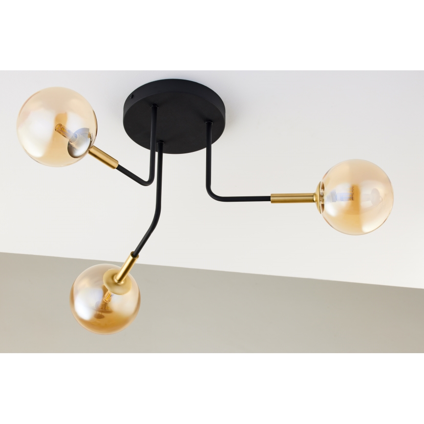 Jupiter 2037 - Ripplühter BURANO 3xG9/10W/230V must/kuldne/beež