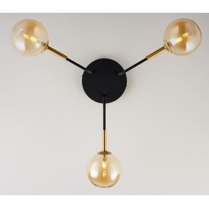 Jupiter 2037 - Ripplühter BURANO 3xG9/10W/230V must/kuldne/beež
