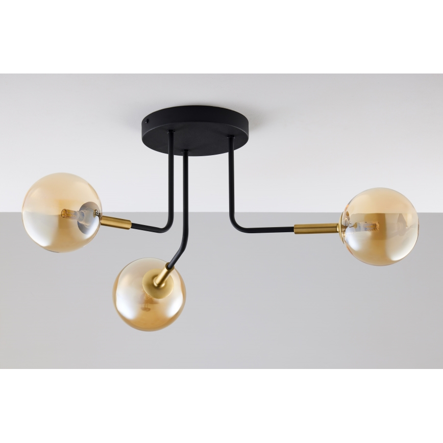 Jupiter 2037 - Ripplühter BURANO 3xG9/10W/230V must/kuldne/beež