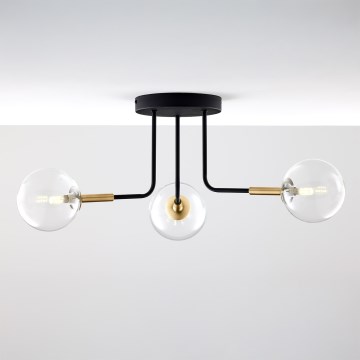 Jupiter 2039 - Ripplühter BURANO 3xG9/10W/230V must/kuldne/läbipaistev