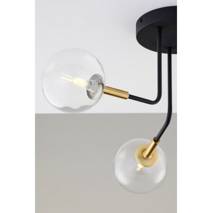 Jupiter 2039 - Ripplühter BURANO 3xG9/10W/230V must/kuldne/läbipaistev