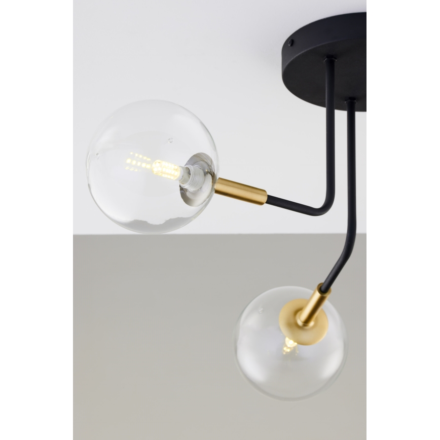 Jupiter 2039 - Ripplühter BURANO 3xG9/10W/230V must/kuldne/läbipaistev