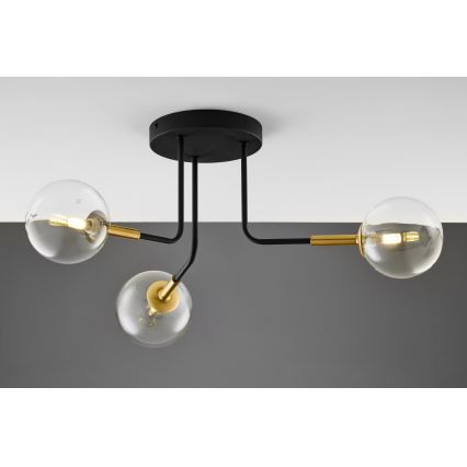 Jupiter 2039 - Ripplühter BURANO 3xG9/10W/230V must/kuldne/läbipaistev