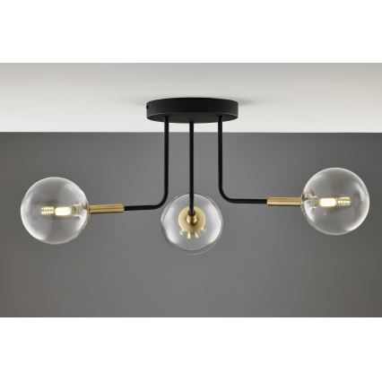 Jupiter 2039 - Ripplühter BURANO 3xG9/10W/230V must/kuldne/läbipaistev