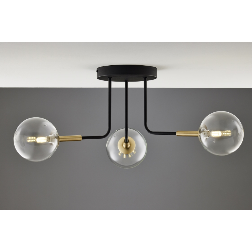 Jupiter 2039 - Ripplühter BURANO 3xG9/10W/230V must/kuldne/läbipaistev