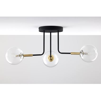 Jupiter 2039 - Ripplühter BURANO 3xG9/10W/230V must/kuldne/läbipaistev