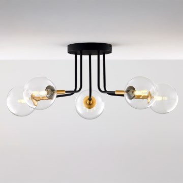 Jupiter 2040 - Ripplühter BURANO 5xG9/10W/230V must/kuldne/läbipaistev