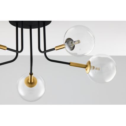 Jupiter 2040 - Ripplühter BURANO 5xG9/10W/230V must/kuldne/läbipaistev