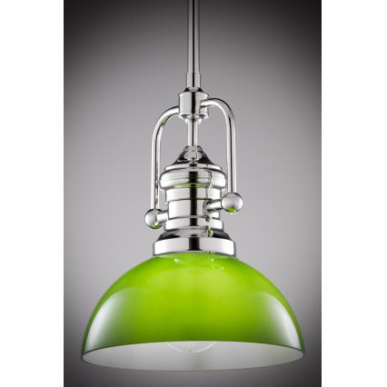 Jupiter 2071 - varrega rippvalgusti PLATINO 1xE27/15W/230V roheline/läikiv kroom