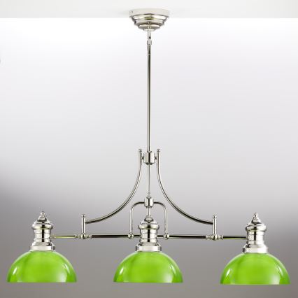 Jupiter 2072 - Laelühter varrega PLATINO 3xE27/15W/230V roheline/läikiv kroom
