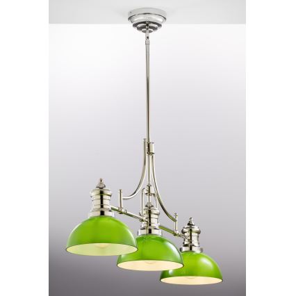 Jupiter 2072 - Laelühter varrega PLATINO 3xE27/15W/230V roheline/läikiv kroom