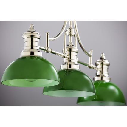 Jupiter 2072 - Laelühter varrega PLATINO 3xE27/15W/230V roheline/läikiv kroom