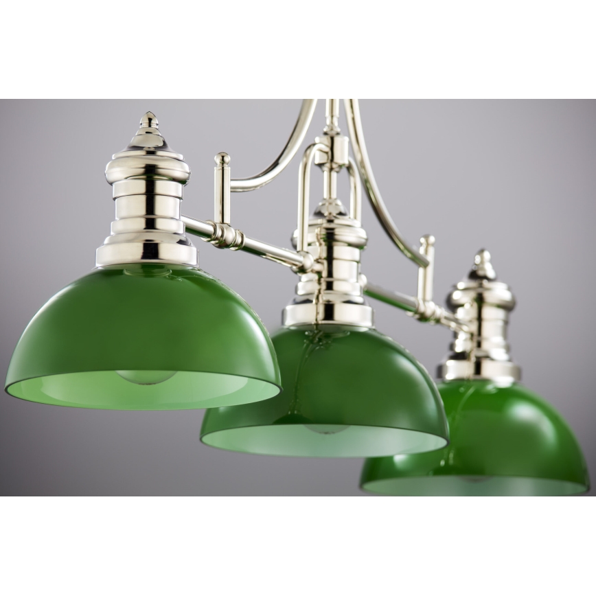 Jupiter 2072 - Laelühter varrega PLATINO 3xE27/15W/230V roheline/läikiv kroom