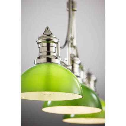 Jupiter 2072 - Laelühter varrega PLATINO 3xE27/15W/230V roheline/läikiv kroom