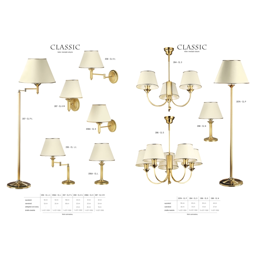 Jupiter 208 - CL K L - Seinavalgusti CLASSIC 1xE27/60W/230V