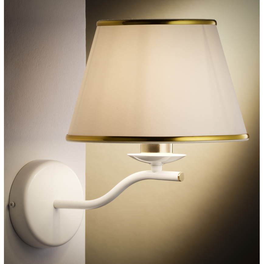 Jupiter 2086 - Seinavalgusti SAMBA 1xE27/15W/230V valge/kuldne