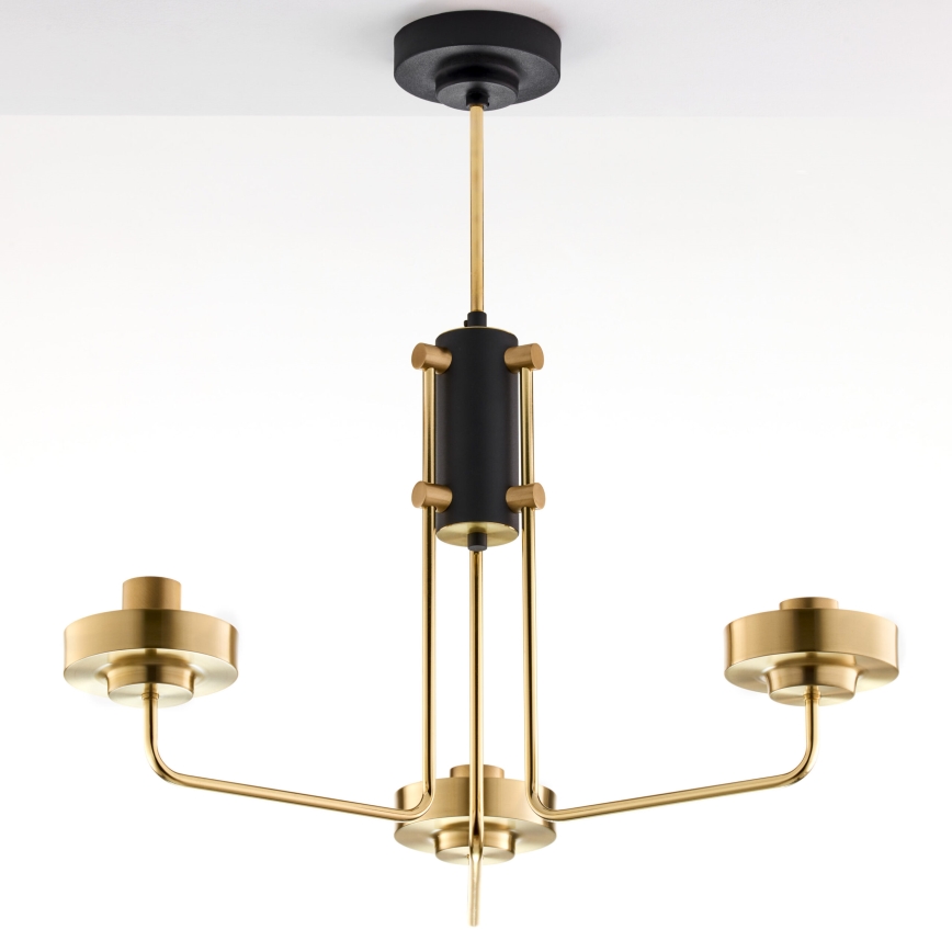 Jupiter 2087 - Varrega lühter RAMIREZ 3xE27/15W/230V kuldne/must