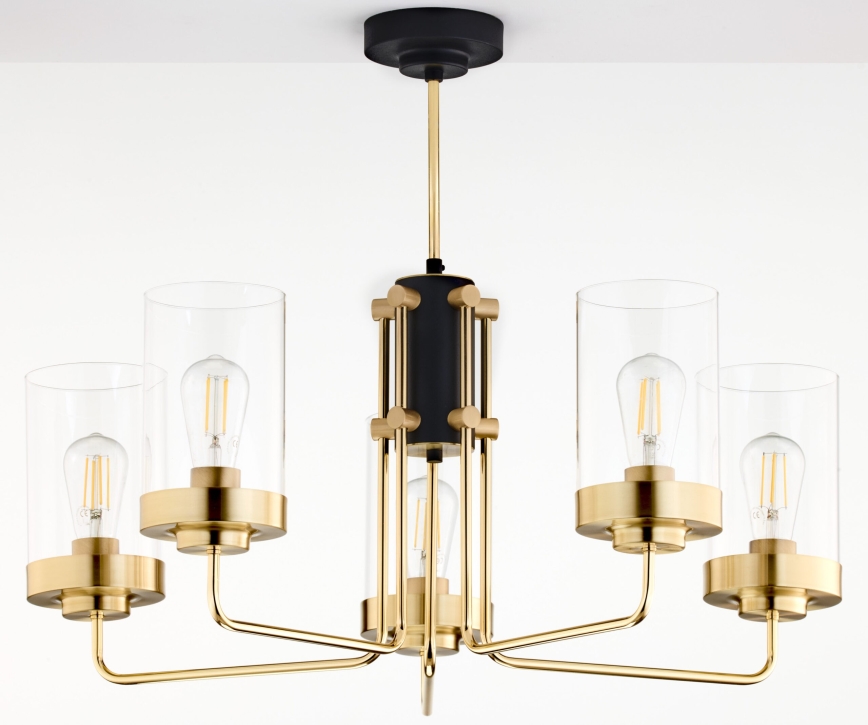 Jupiter 2088 - RAMIREZ varrega lühter 5xE27/15W/230V kuldne/must