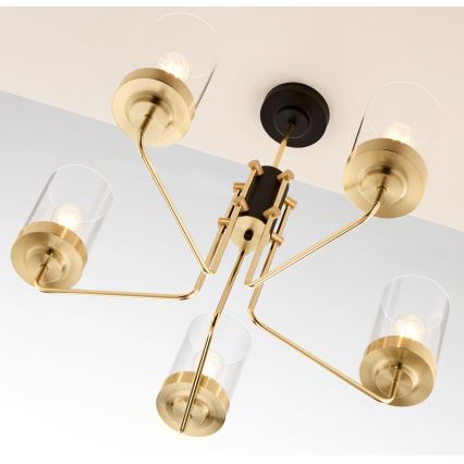 Jupiter 2088 - RAMIREZ varrega lühter 5xE27/15W/230V kuldne/must