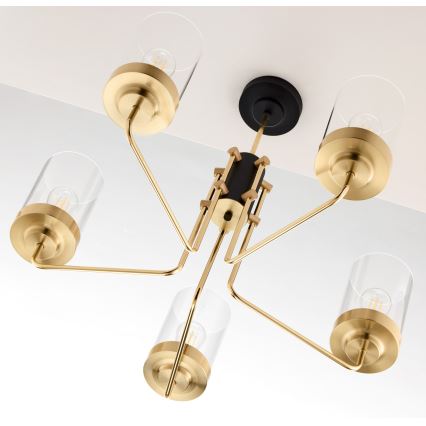 Jupiter 2088 - RAMIREZ varrega lühter 5xE27/15W/230V kuldne/must