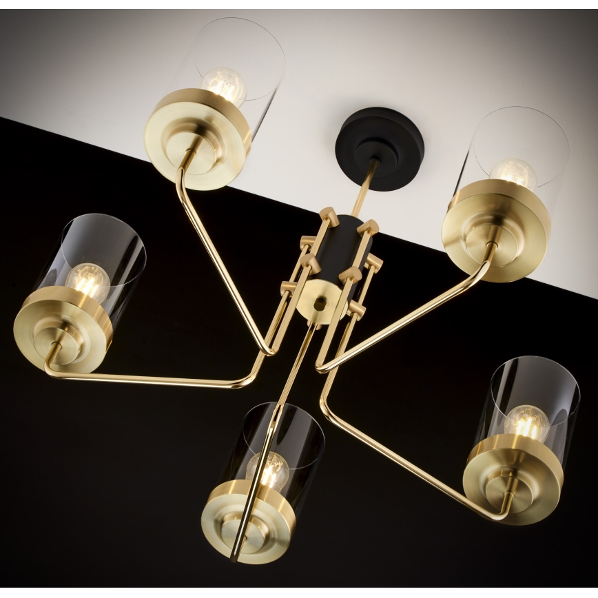 Jupiter 2088 - RAMIREZ varrega lühter 5xE27/15W/230V kuldne/must