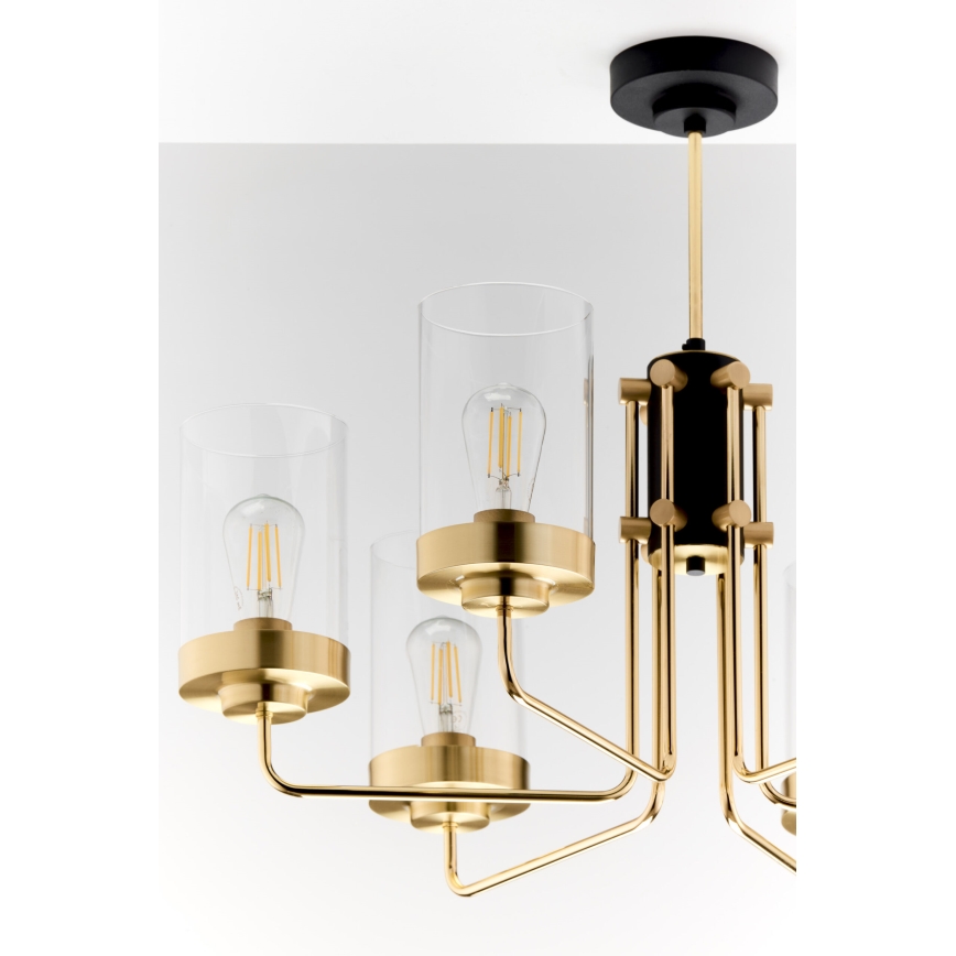 Jupiter 2089 - Varrega kroonlühter RAMIREZ 6xE27/15W/230V kuldne/must