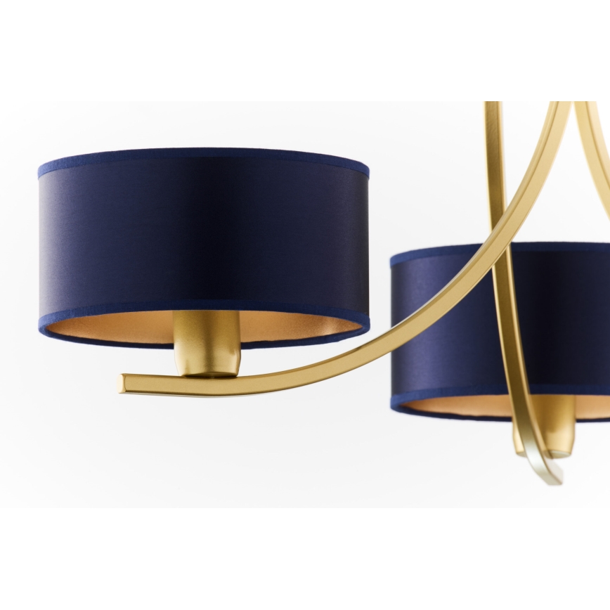 Jupiter 2093 - ketiga rippuv lühter ARTHUR 3xE27/15W/230V sinine/kuldne