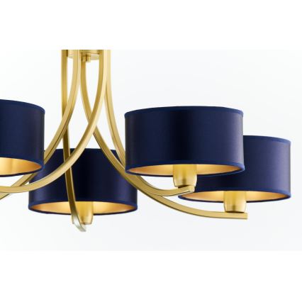 Jupiter 2094 - ketiga rippuv lühter ARTHUR 5xE27/15W/230V sinine/kuldne