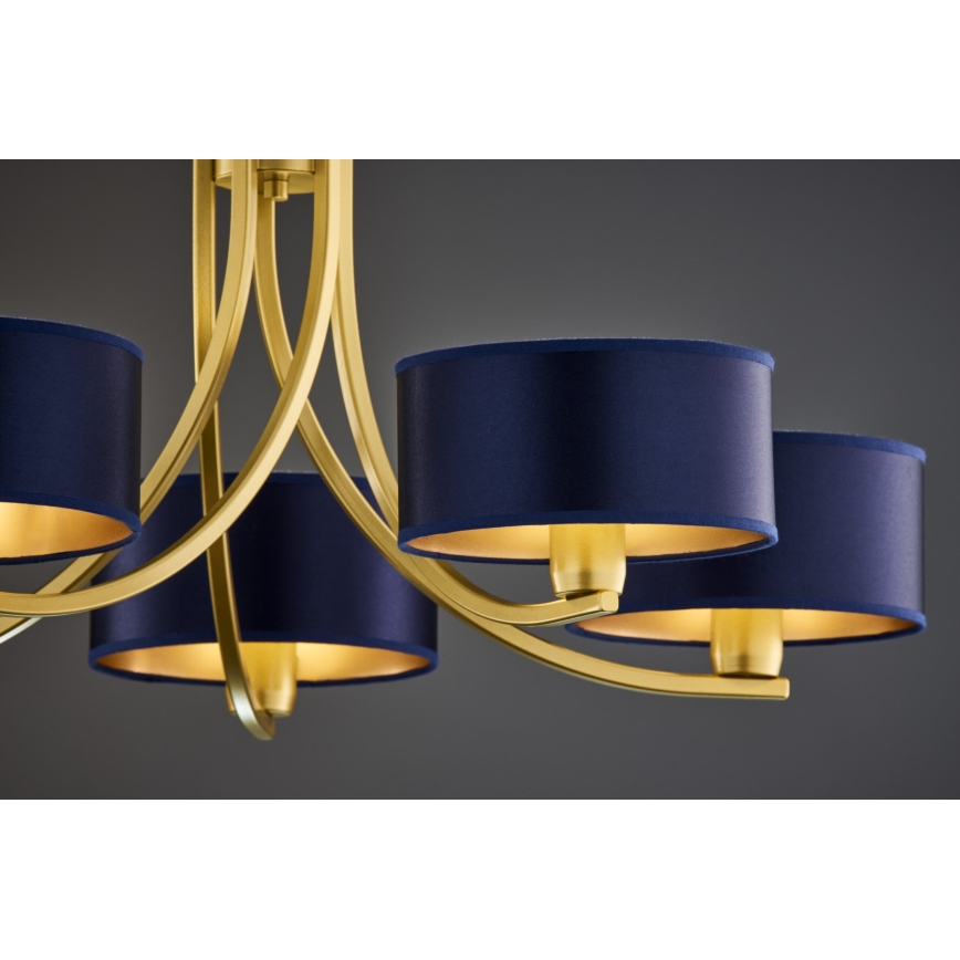 Jupiter 2094 - ketiga rippuv lühter ARTHUR 5xE27/15W/230V sinine/kuldne