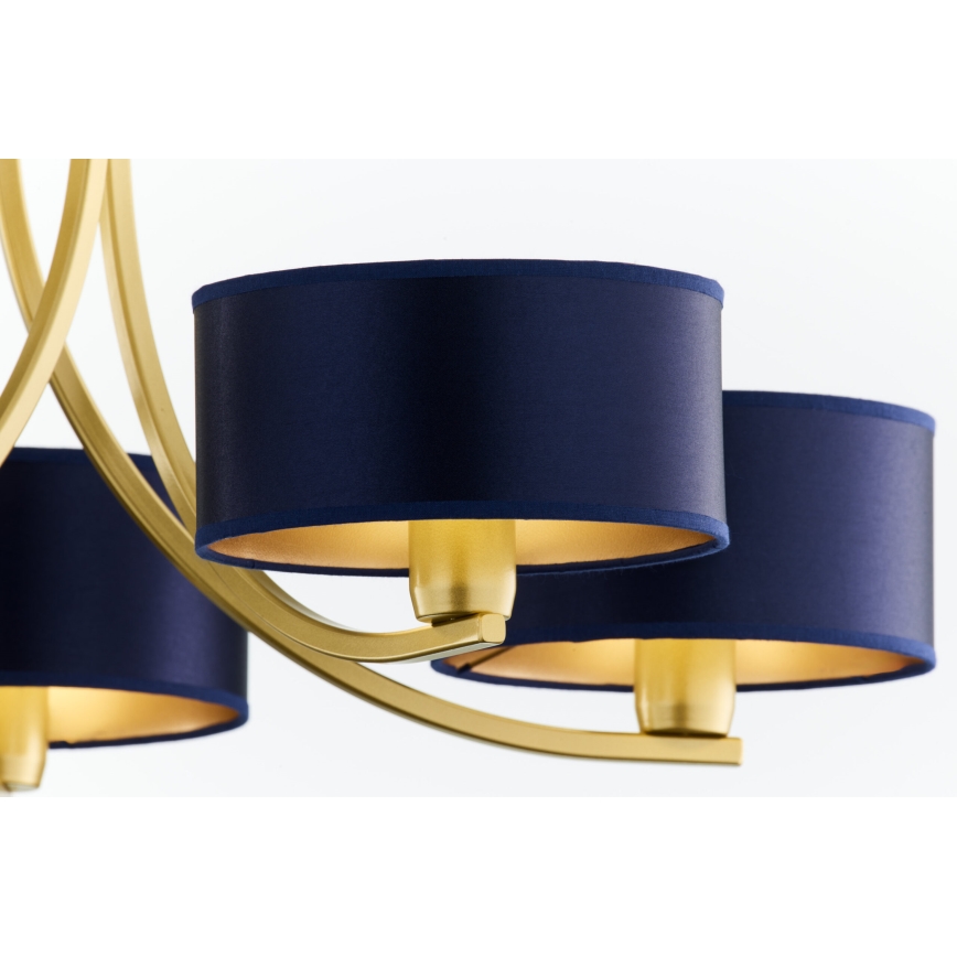 Jupiter 2094 - ketiga rippuv lühter ARTHUR 5xE27/15W/230V sinine/kuldne