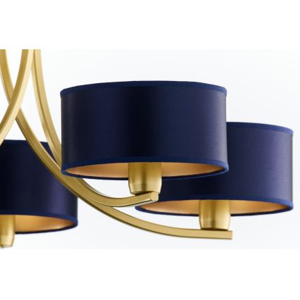 Jupiter 2094 - ketiga rippuv lühter ARTHUR 5xE27/15W/230V sinine/kuldne