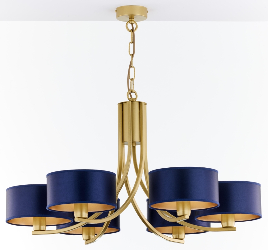 Jupiter 2095 - kettaga lühter ARTHUR 6xE27/15W/230V sinine/kuldne