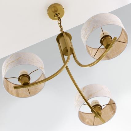 Jupiter 2096 - Ripplühter ketiga ARTHUR 3xE27/15W/230V valge/kuldne/marmordekor